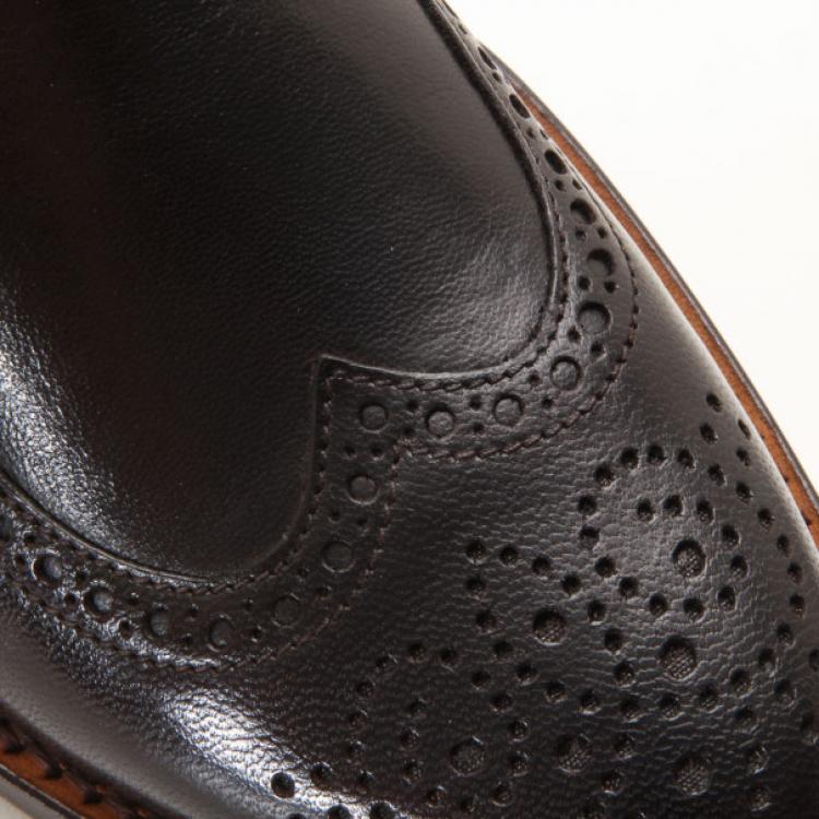 Pre Owned Fendi Black Brogue Men's Loafers Size 43