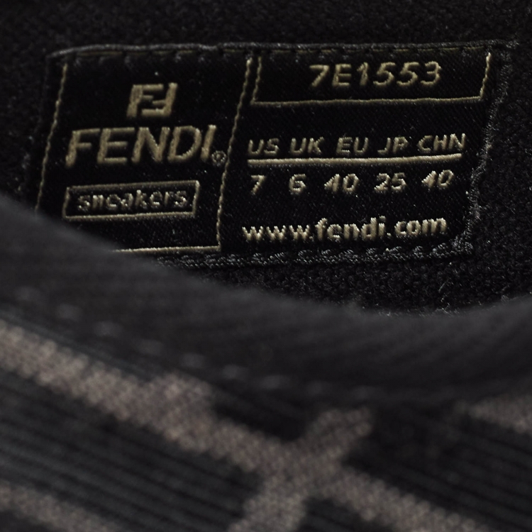 مملوكة مسبقًا Fendi Black/Beige FF Canvas Low Top Sneakers Size 40
