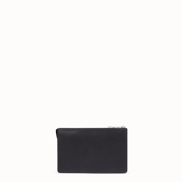 Pre Owned Fendi Black Leather Bag Bugs Eyes Clutch