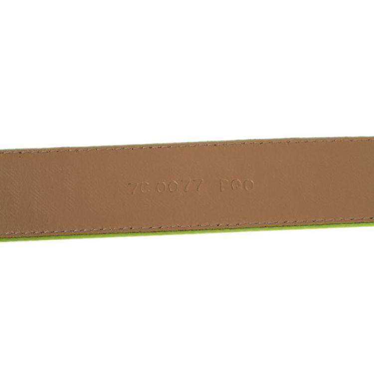Pre Owned Fendi Zucca Beige Leather Belt 105CM