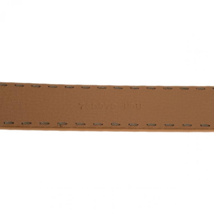 Pre Owned Fendi Beige Leather Belt 105CM