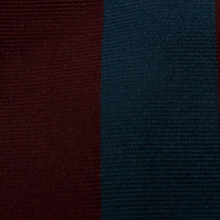 Pre Owned Fendi Navy Blue and Maroon Striped Silk Tie 