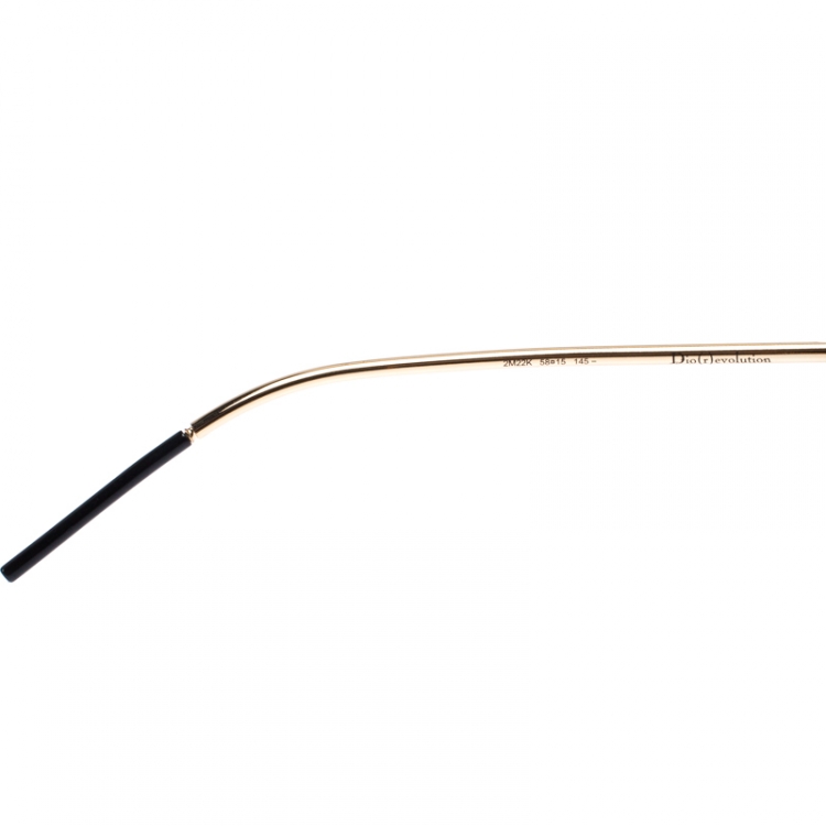 Pre Owned Dior Gold/Black Evolution Aviator Sunglasses