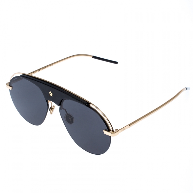 Pre Owned Dior Gold/Black Evolution Aviator Sunglasses