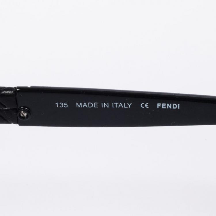 Pre Owned Fendi Black Rimmed Men Aviators