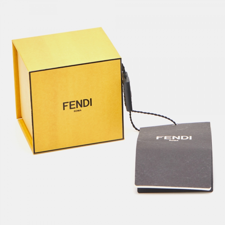 Pre Owned Fendi Karligraphy FF Silver Tone Cufflinks