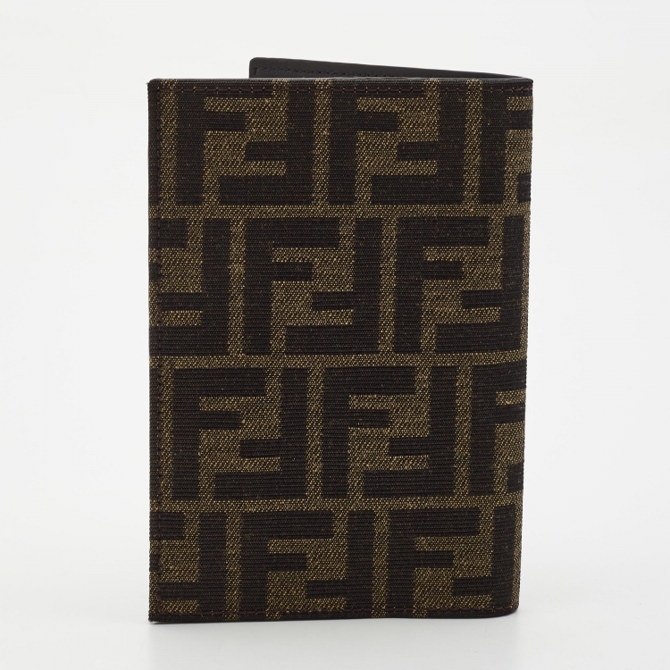 Pre Owned Fendi Tobacco Zucca Canvas Passport Holder