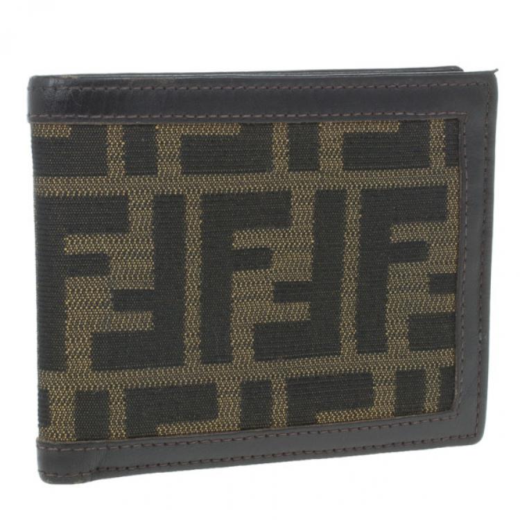 Pre Owned Fendi Tobacco Spalmati Zucca Canvas Bi-Fold Wallet