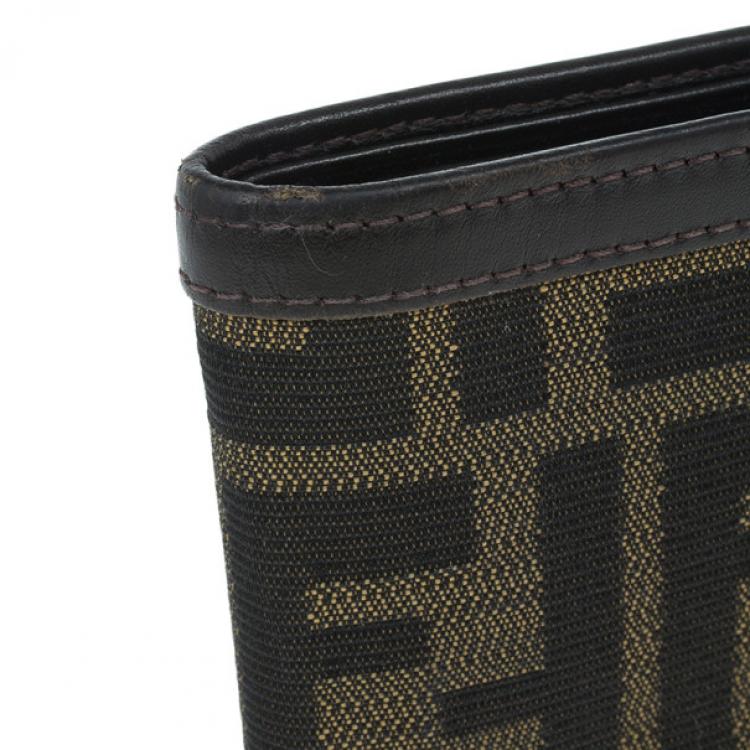 Pre Owned Fendi Tobacco Spalmati Zucca Canvas Bi-Fold Wallet