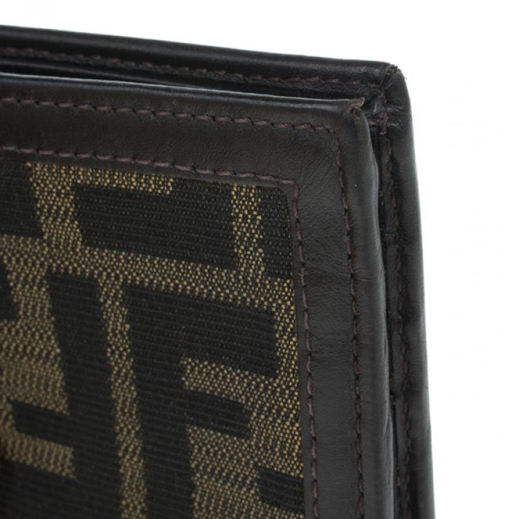 Pre Owned Fendi Tobacco Spalmati Zucca Canvas Bi-Fold Wallet