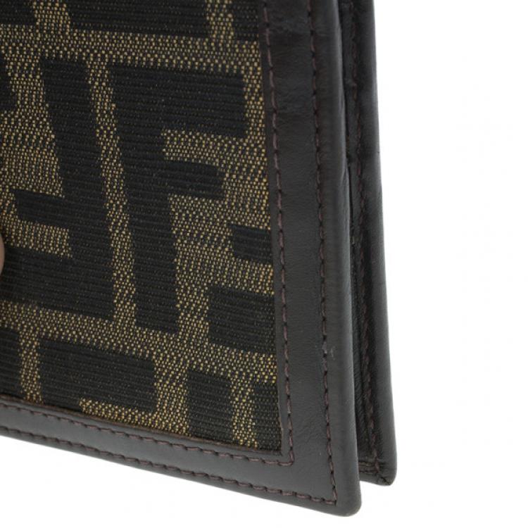 Pre Owned Fendi Tobacco Spalmati Zucca Canvas Bi-Fold Wallet