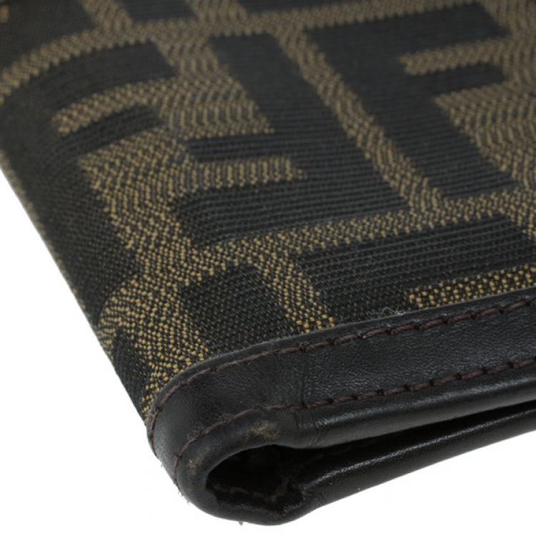 Pre Owned Fendi Tobacco Spalmati Zucca Canvas Bi-Fold Wallet