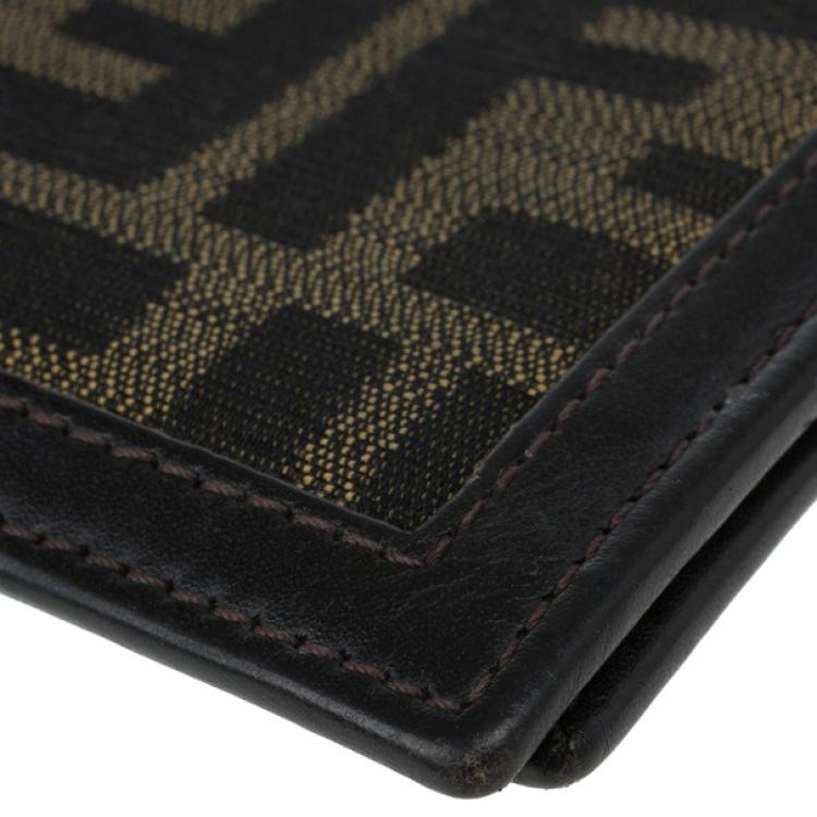 Pre Owned Fendi Tobacco Spalmati Zucca Canvas Bi-Fold Wallet