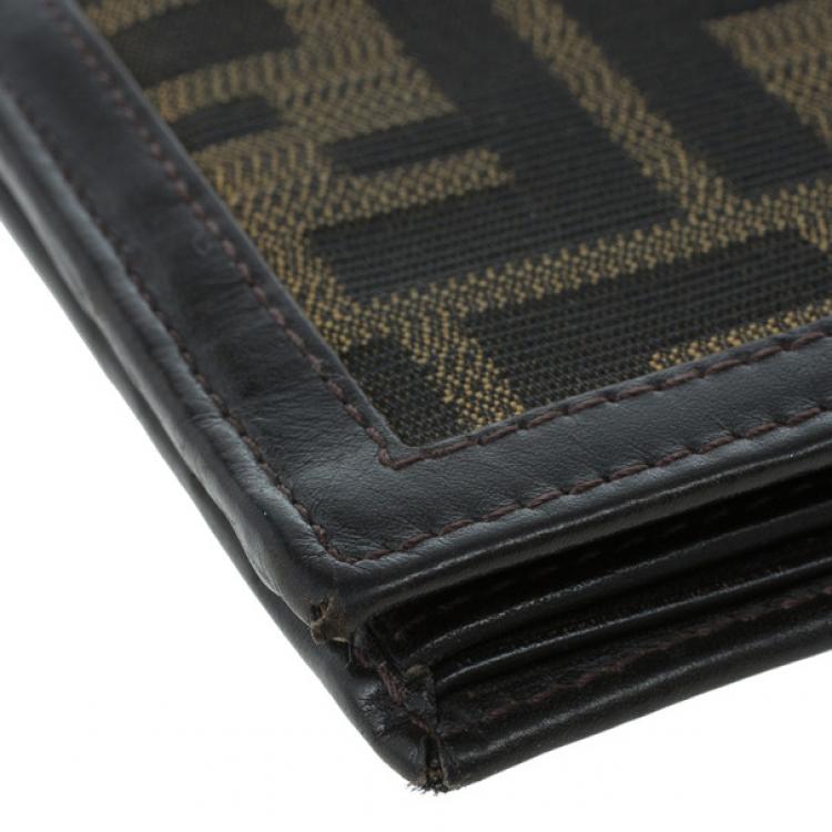 Pre Owned Fendi Tobacco Spalmati Zucca Canvas Bi-Fold Wallet