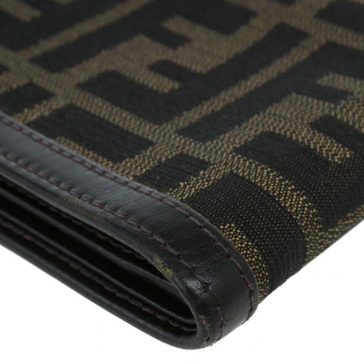 Pre Owned Fendi Tobacco Spalmati Zucca Canvas Bi-Fold Wallet