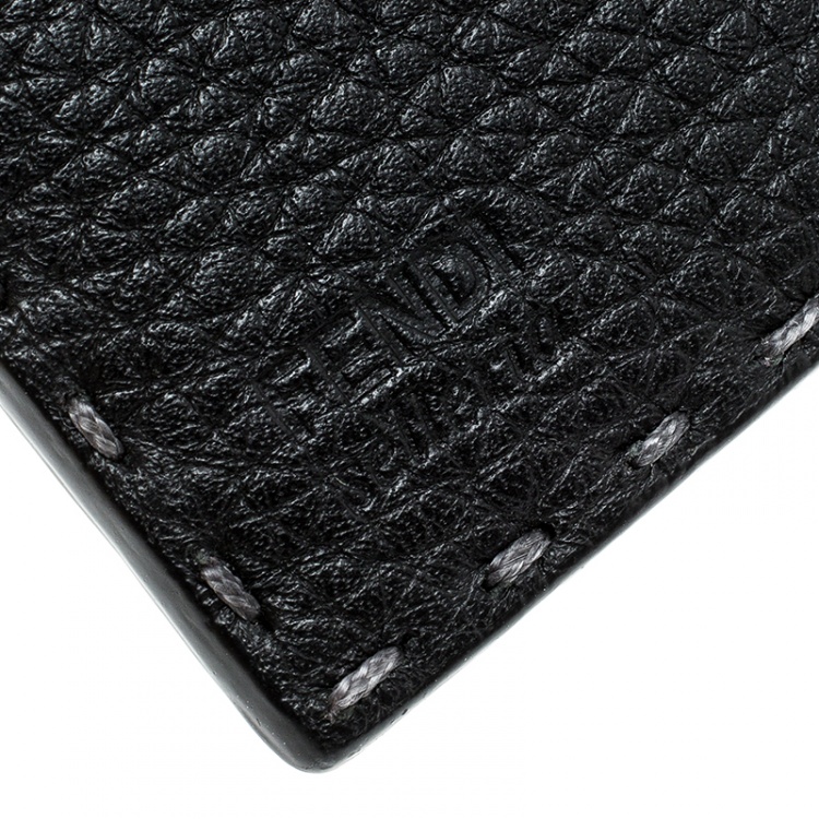 Pre Owned Fendi Dark Grey Selleria Leather Continental Wallet
