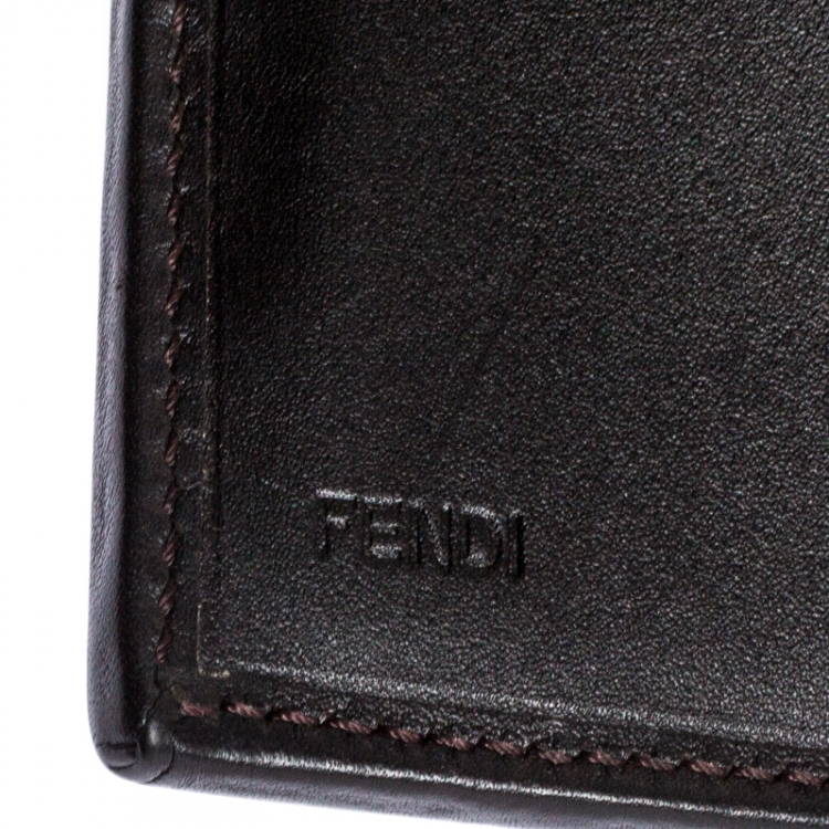 Pre Owned Fendi Tobacco Zucca Canvas and Leather Bifold Wallet