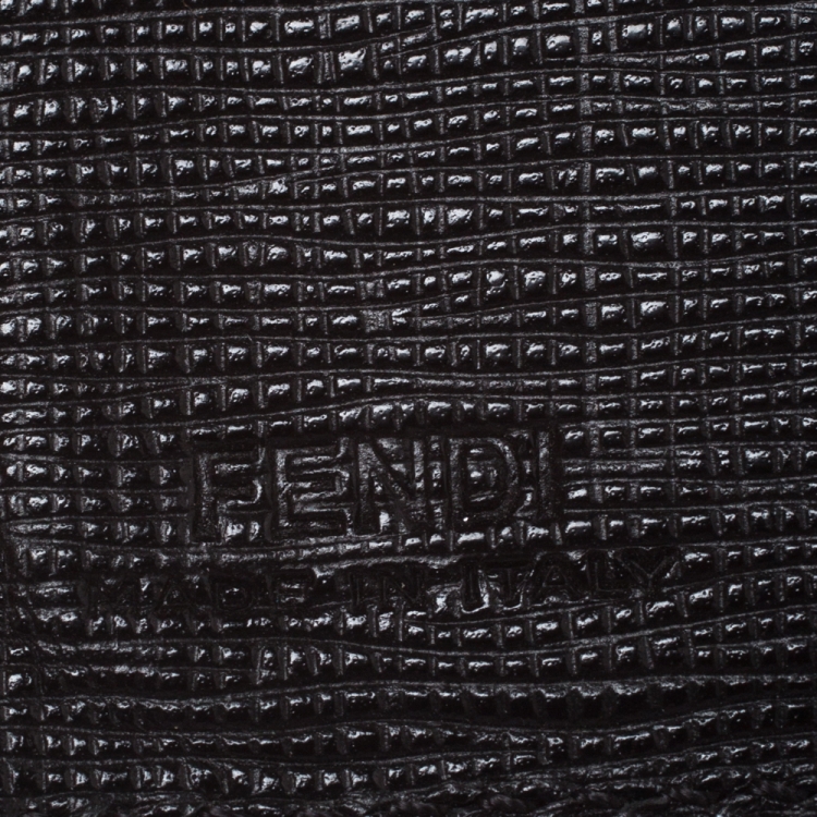 Pre Owned Fendi Black/Tobacco Zucca Canvas Bifold Wallet