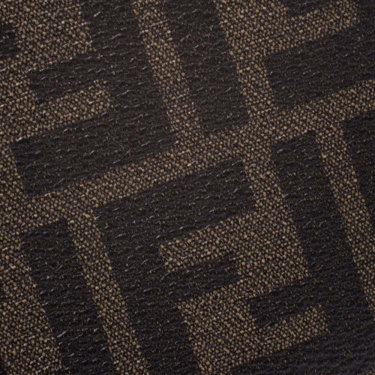Pre Owned Fendi Black/Tobacco Zucca Canvas Bifold Wallet