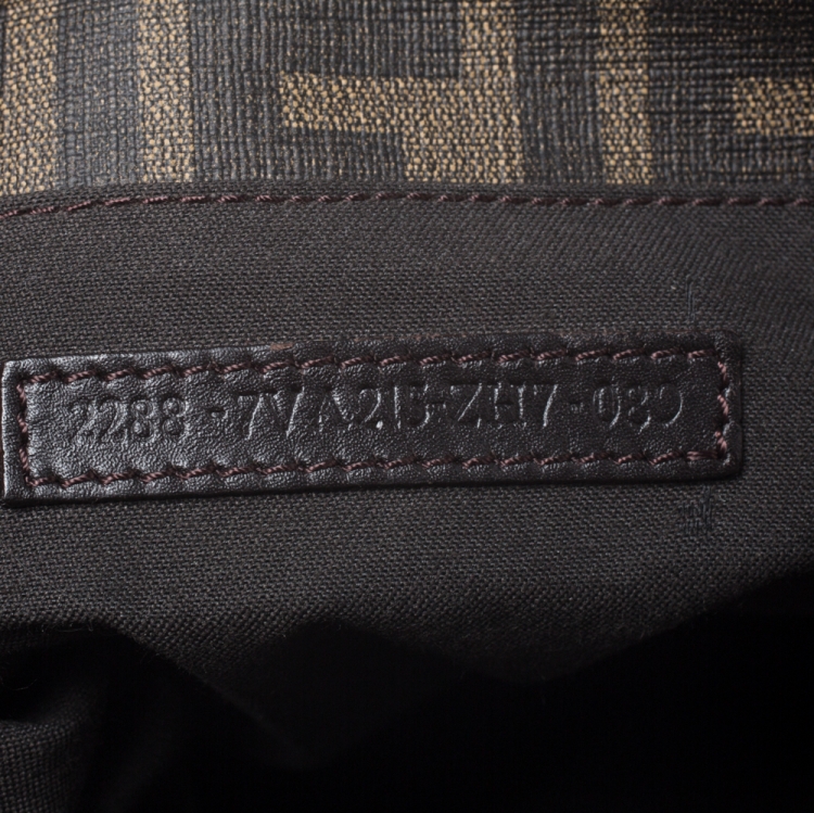 Pre Owned Fendi Tobacco Zucca  Woven Coated Canvas Messenger Bag