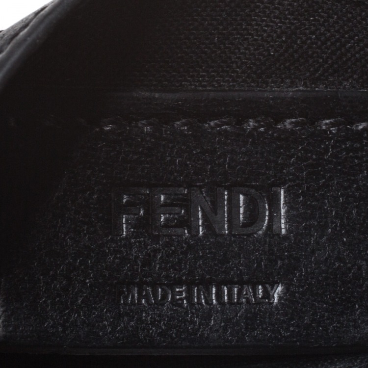 Pre Owned Fendi Black Leather Monster Card Holder