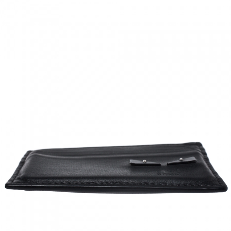 Pre Owned Fendi Black Leather Monster Card Holder