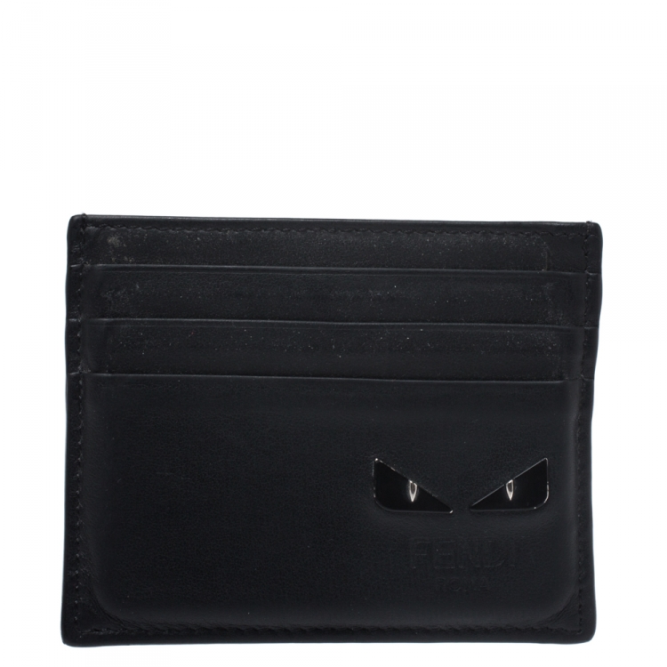 Fendi Bag Bugs Leather Cardholder in Black for Men