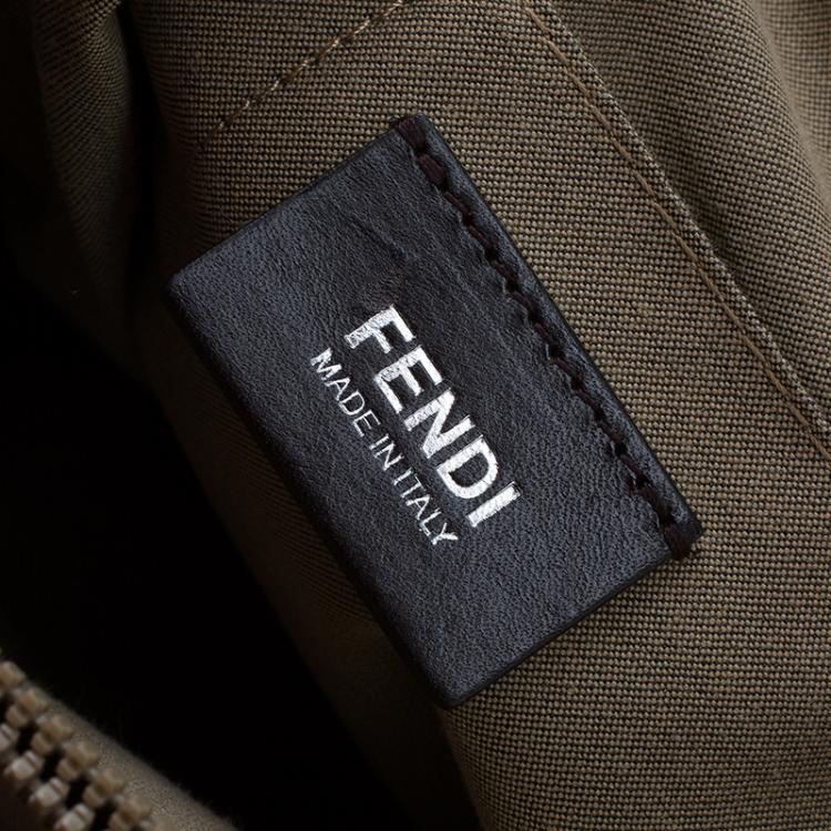 Pre Owned Fendi Beige Zucca Saplmati Coated Canvas Messenger Bag