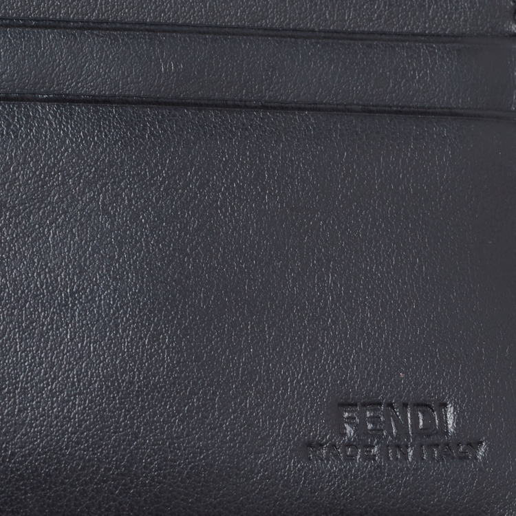 Pre Owned Fendi Brown/Black Zucca Coated Canvas and Leather Bifold Wallet