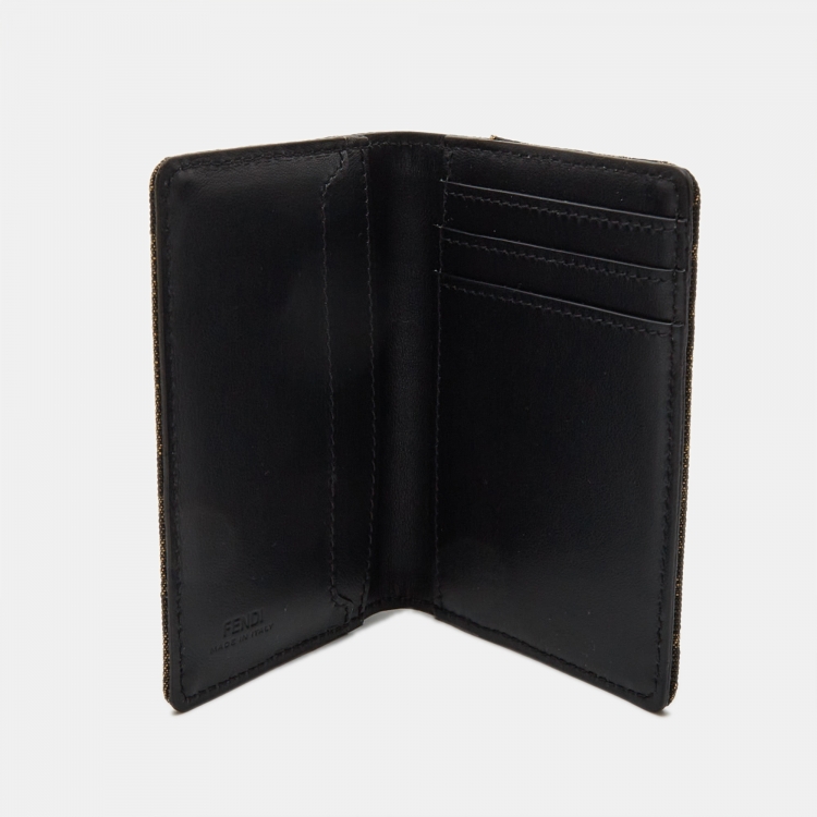 Pre Owned Fendi Brown Zucca Canvas Bifold Card Case