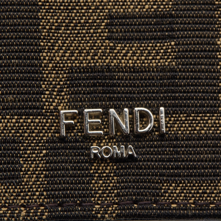 Pre Owned Fendi Brown Zucca Canvas Bifold Card Case