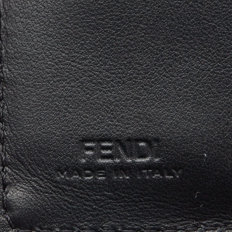 Pre Owned Fendi Brown Zucca Canvas Bifold Card Case
