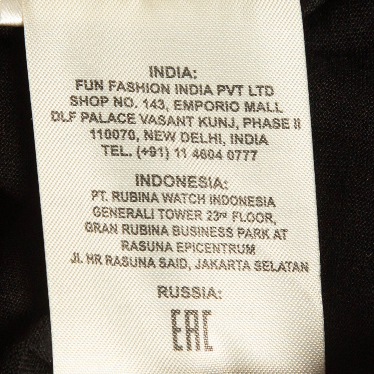 Pre Owned Fendi Black Logo Embossed Ombre Cotton T-Shirt L