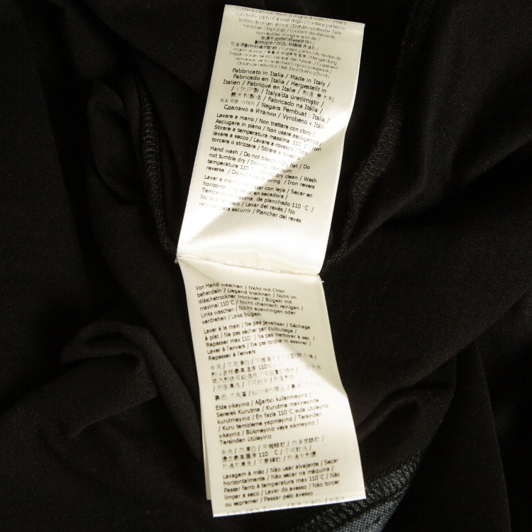Pre Owned Fendi Black Logo Embossed Ombre Cotton T-Shirt L