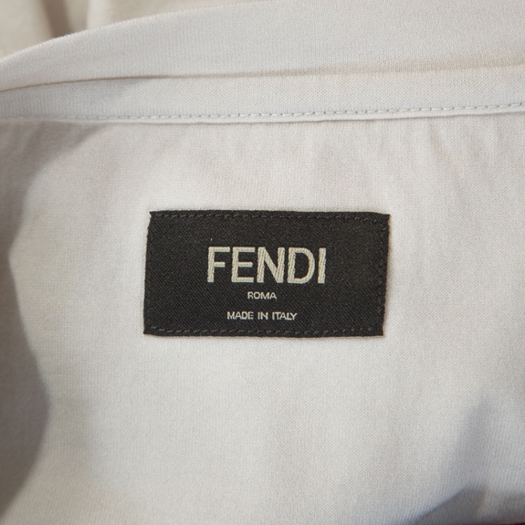 Pre Owned Fendi Multicolor Diagonal Striped Logo Print Cotton T-Shirt XXL