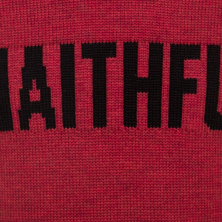 Pre Owned Fendi Bicolor Faithful And Logo Embroidered Wool Jumper L