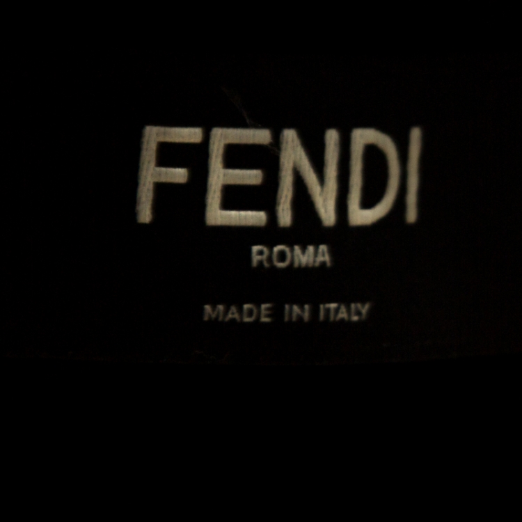 Pre Owned Fendi Black Knit Logo Tape Trim Jogger Pants M