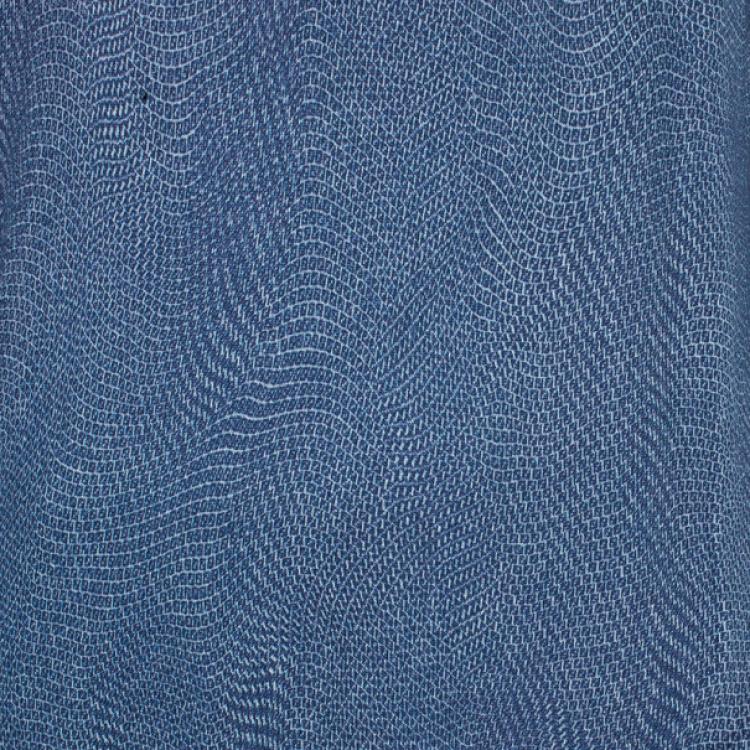 Pre Owned Fendi Indigo Scale Print Men's Sweater XXL