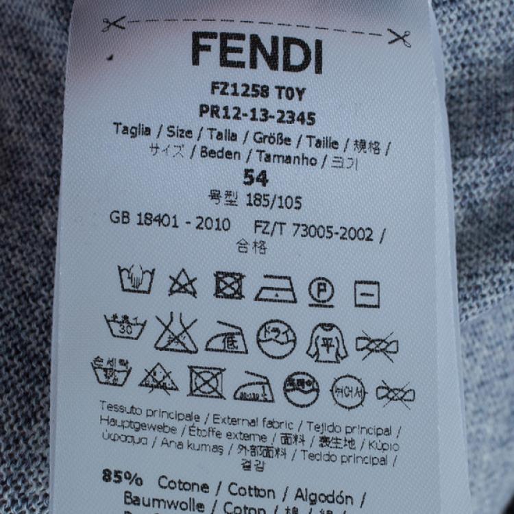 Pre Owned Fendi Indigo Scale Print Men's Sweater XXL