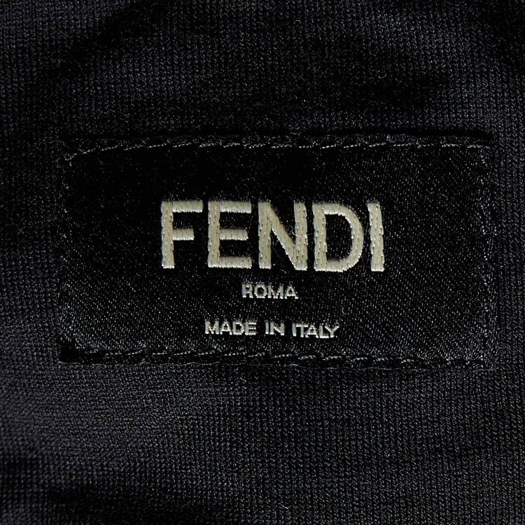 مملوكة مسبقًا Fendi Black Cotton Bags Bugs Embellished Crew Neck T-Shirt XL