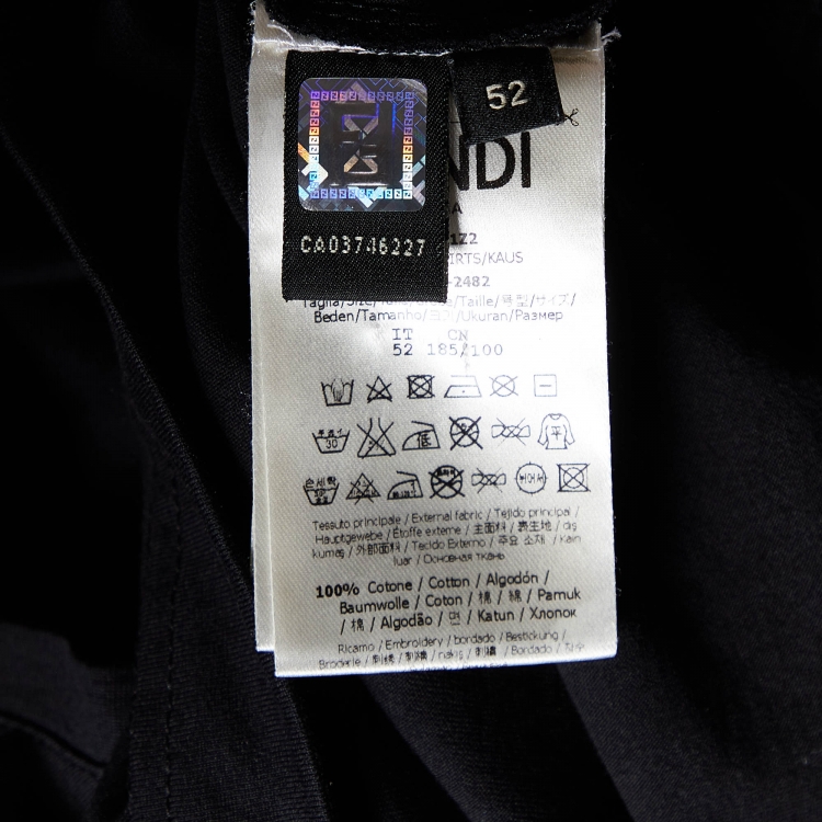 مملوكة مسبقًا Fendi Black Cotton Bags Bugs Embellished Crew Neck T-Shirt XL