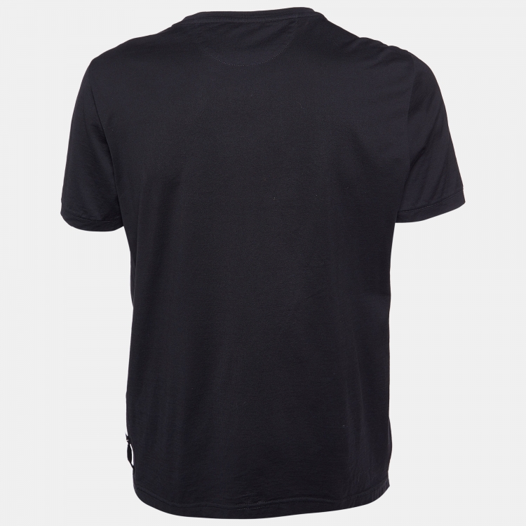 مملوكة مسبقًا Fendi Black Cotton Bags Bugs Embellished Crew Neck T-Shirt XL
