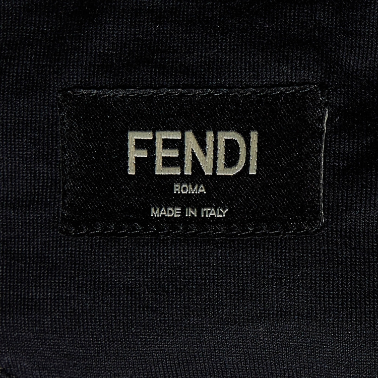 Pre Owned Fendi Black Cotton Bag Bugs Embellished Crew Neck T-Shirt M