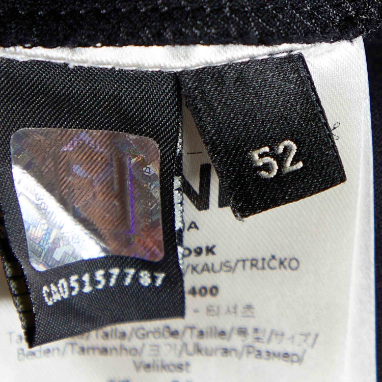 Pre Owned Fendi Black Karl Appliqued Cotton Crew Neck T-Shirt XL