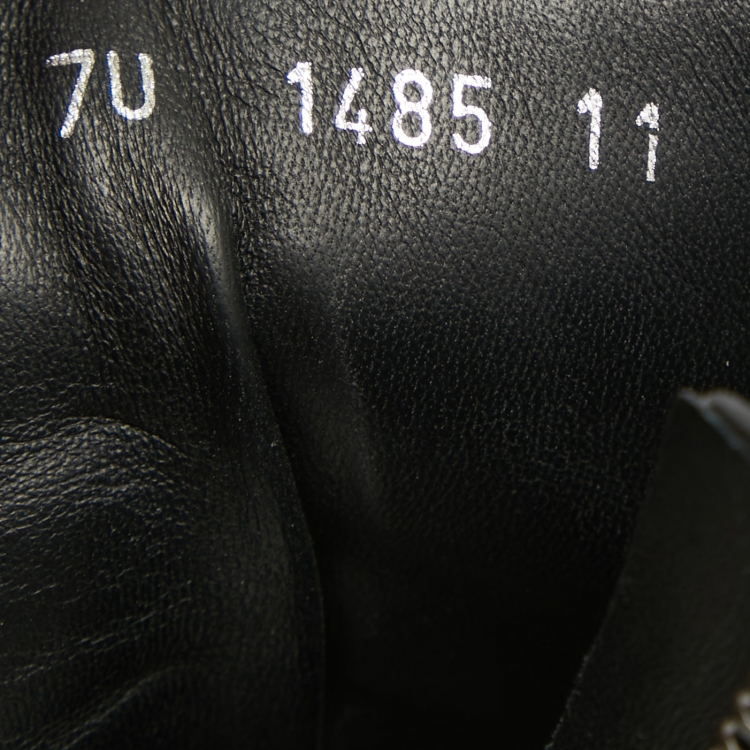 Pre Owned Fendi Black Leather Force Ankle  Boots Size 45