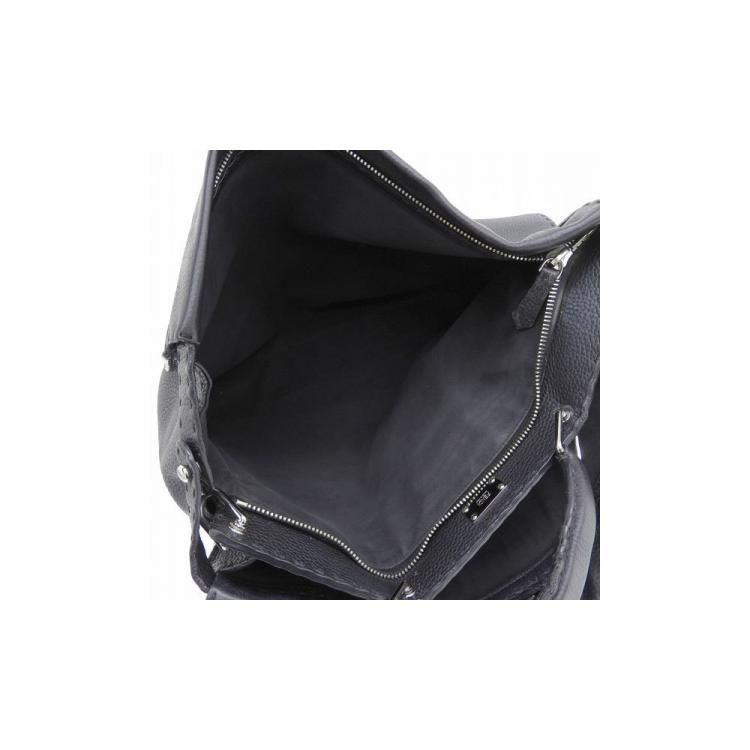 Pre Owned Fendi Black Leather Peekaboo Bag