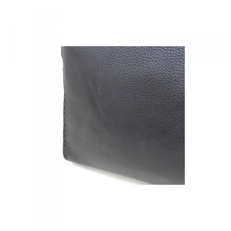 Pre Owned Fendi Black Leather Peekaboo Bag