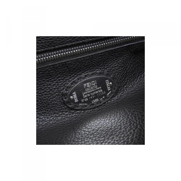 Pre Owned Fendi Black Leather Peekaboo Bag