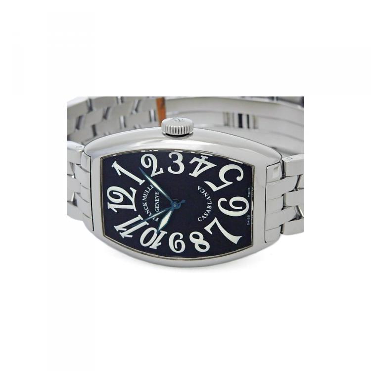 Pre Owned Franck Muller Black Stainless Steel Casablanca Men's Wristwatch 32MM