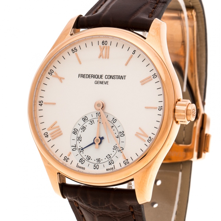 Pre Owned Frederique Constant Silver White Dial Rose Gold Plated Horological Smart FC-285V5B4 Men's Wristwatch 42 mm